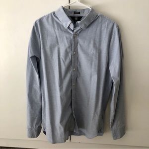 Volcom Modern Fit Gray Long Sleeve Button Down M